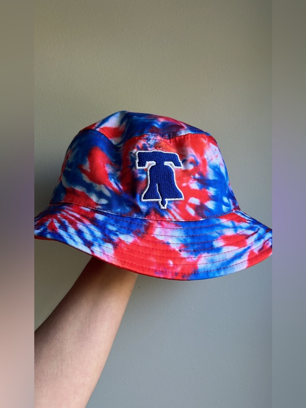 Philadelphia Phillies Tie-Dye Bucket Hat with Embroidered liberty bell
